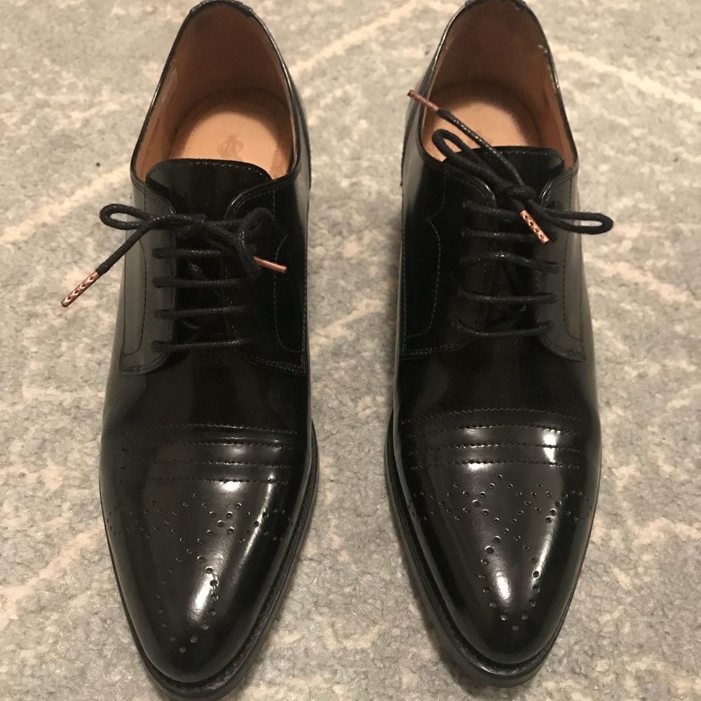 Angela Scott Heeled Black Loafers